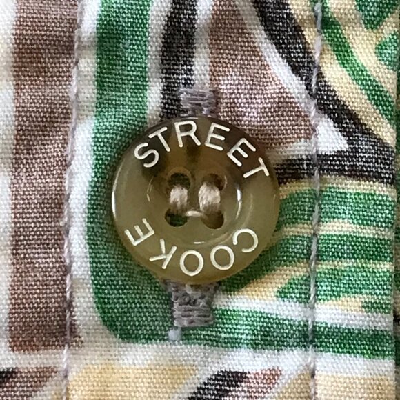 Cooke Street Hawaiian Shirt Men 2XL Green Geometric Tribal Button Up Pocket - Picture 10 of 12
